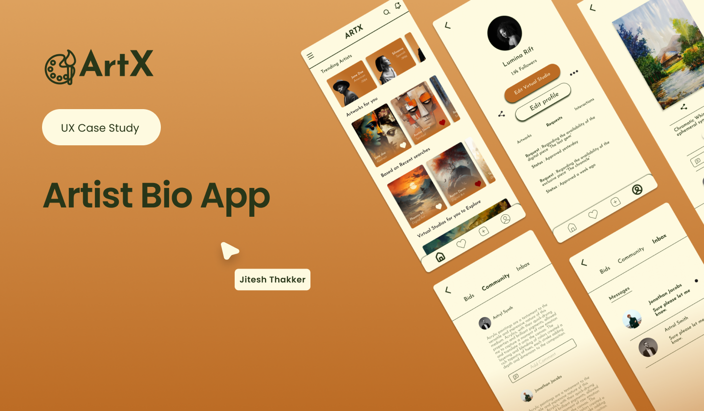ArtX Artist Bio App Design